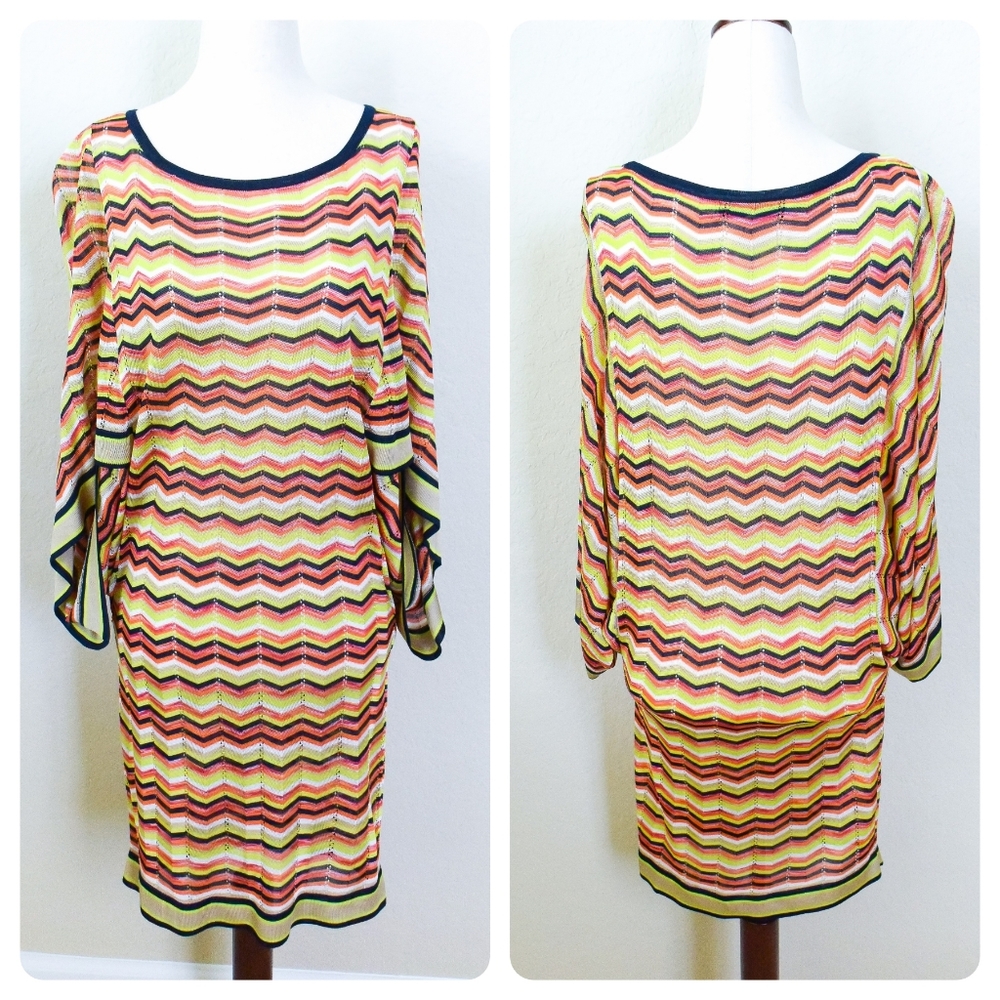 *Trina Turk* Casablanca Chevron Knit Dress- PETITE